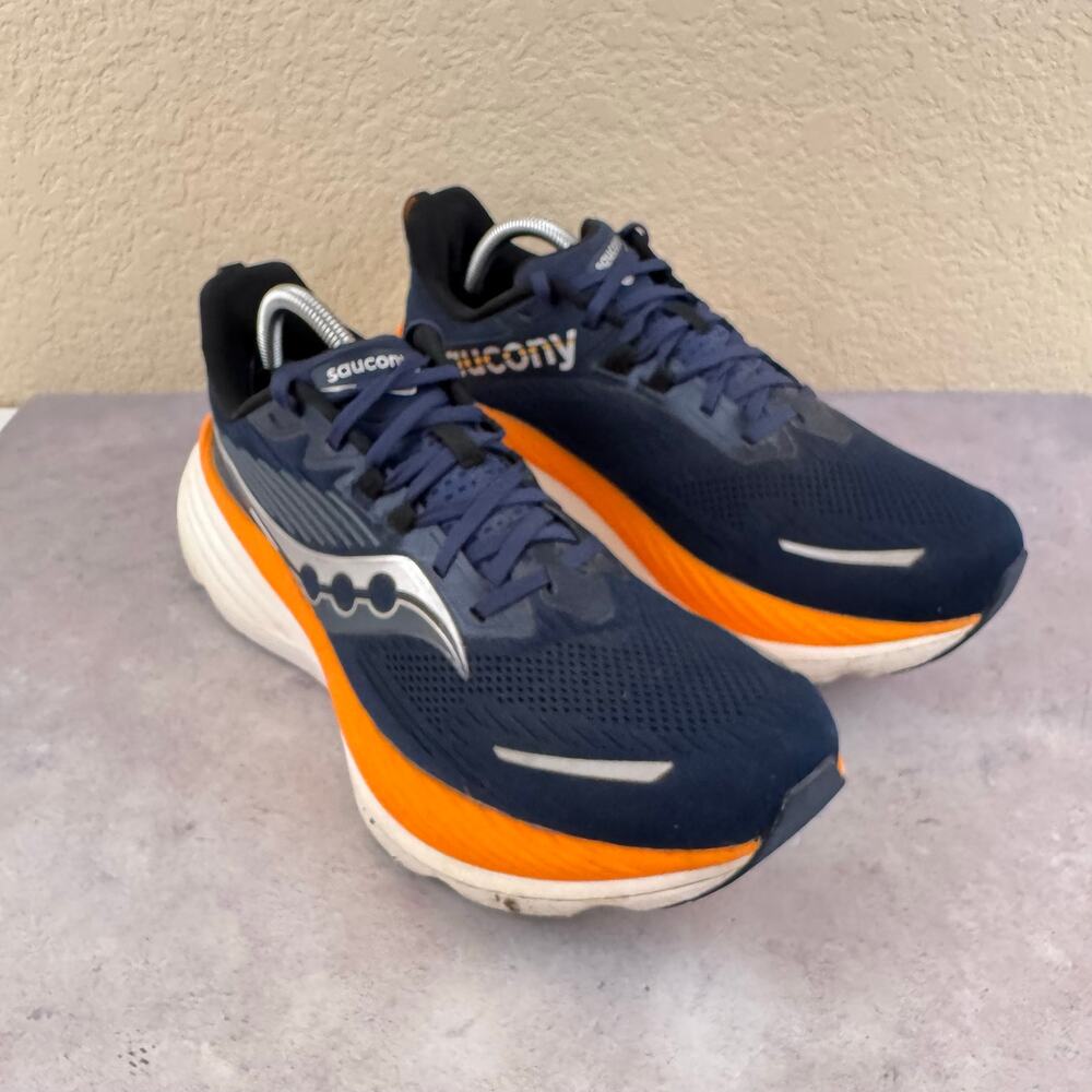 Saucony Hurricane 24 Running Shoes Men Sz 11.5 Blue Orange Flaw Read Desc